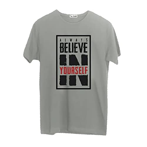 TOM HIDDLE Believe Grey Stylish qouted TEES