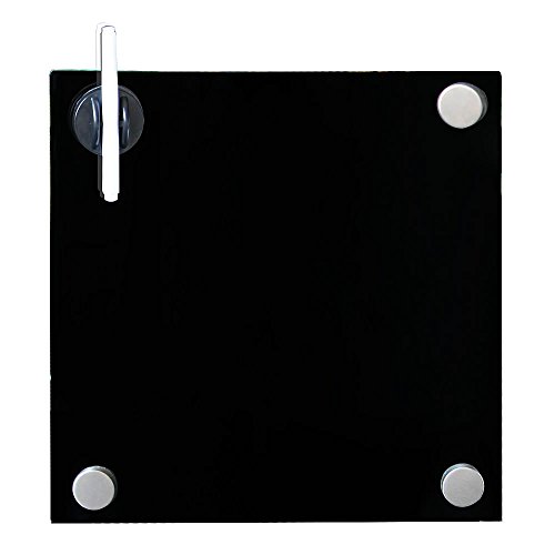 Tableau magnétique en verre Melko noir 45 cm en verre trempé haut de gamme