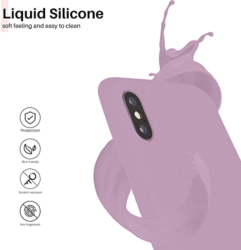 Image of VONZEE iPhone Xs max Cover Wireless Charging Support, Liquid Silicone Gel Rubber Shockproof Back Cover case Candy Phone Cases for iPhone Xs max (Lilac)