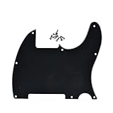  Dopro Battipenna per chitarra a 8 fori, per Fender Telecaster Esquire, nero, 3 veli