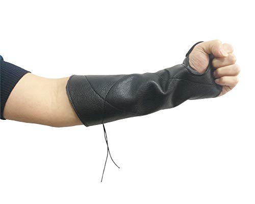 Nachvorn Handmade Leather Arm Guards Bow Hand Shooting Glove Adjustable For Hunting Shooting Target Practice Bow Black #TOP1