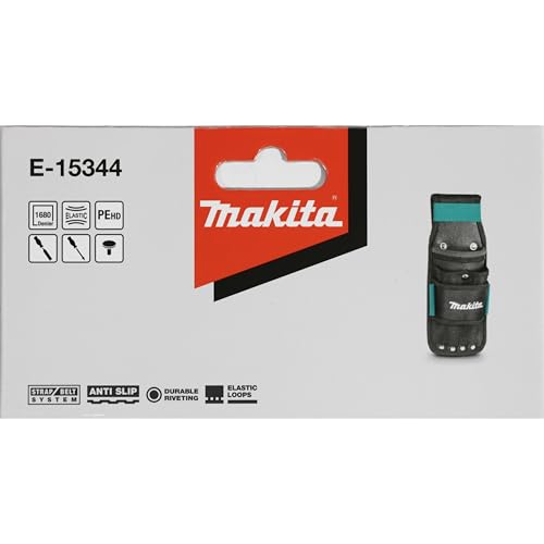 Makita E-15344 Meißel- und Werkzeughalter, für die Befestigung am Gürtel, 3 Fächer zum Verstauen von Schärfwerkzeug, mit Nieten verstärkt für längere Haltbarkeit, Polyester, 100 x 60 x 270 mm (LxBxH)