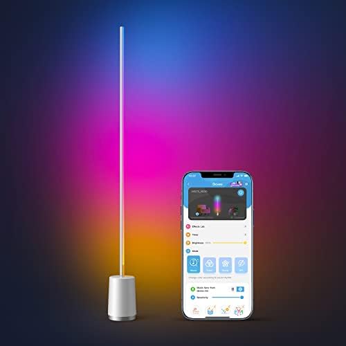 Govee Lyra Ground Lamp, RGBIC Colour Altering Fashionable Nook Lamp with WiFi App Management, 64+ Scene Mode, Inventive DIY Mode, Music Sync, Led Ground Lamp for Bed room Dwelling Room Gaming Room