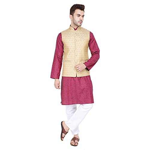 Image of Badoliya & Sons Men's Brocade Zari Nehru Jacket /Waist Coat