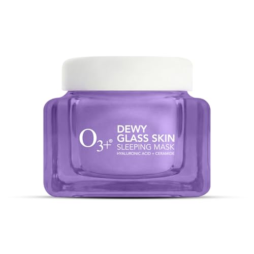 Image of O3+ Dewy Glass Skin Sleeping Mask with 2% Hyaluronic Acid & Ceramides 50gm | Overnight Deep Hydration, Skin Barrier Repair, Radiance Boost, Smooth Texture & Soft Plump Morning Glow | Sleeping face mask