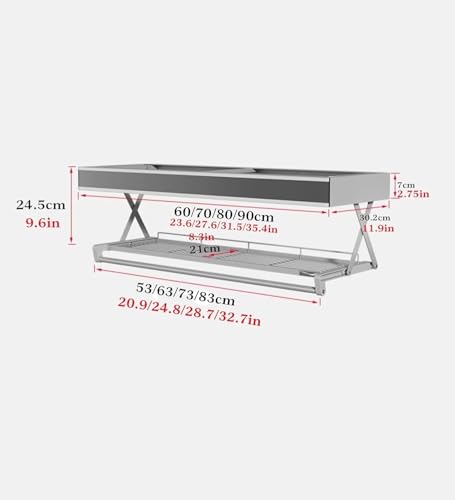 Étagère de rangement extensible et pliable de 60 cm pour placard - 3