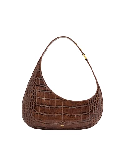 Bolsa de ombro JW PEI Harlee feminina, Croc marrom