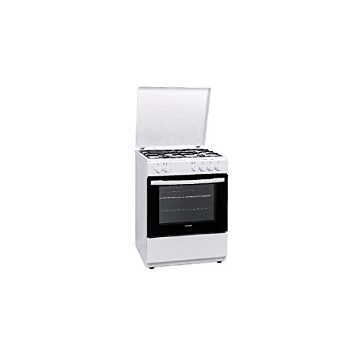 Cuisiniere mixte Telefunken TFKCK6031CMW - Cuisinière 60 cm Blanc - Table de cuisson Gaz + électrique - Four Electrique 64 litres - Nettoyage Manuel - Classe énergétique A
