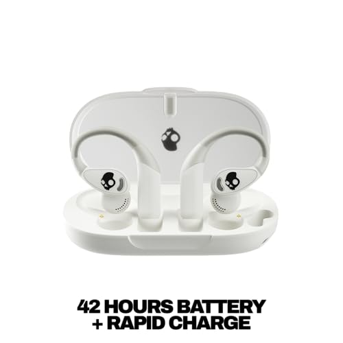 Image of Skullcandy Push 540 Open Wireless Open-Ear Bluetooth Earbuds, Headphones, Sweat and Water Resistant, 42 Hours Battery, Detachable Neckband, Secure Fit, Microphone for iPhone Android - Bone