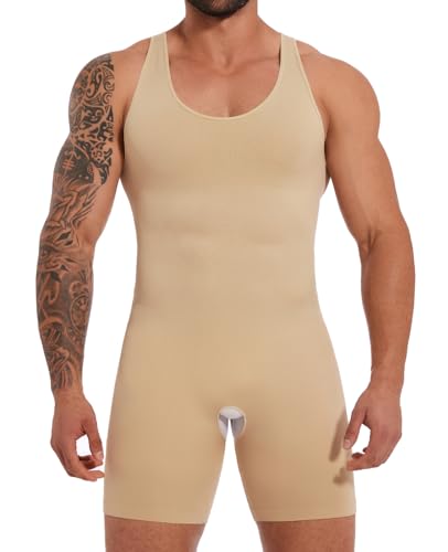 SLIMBELLE Shapewear Maillot de corps pour homme Body Shaper Sous-vêtement sans couture tank top de compression Maillot de Corp (FR/ES, Alpha/lettres, L,...