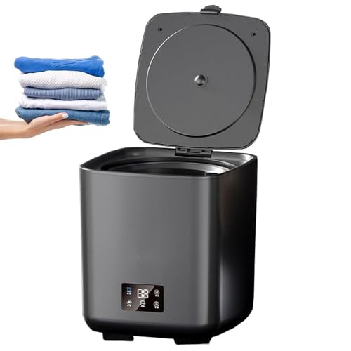Machine à laver portable, entièrement automatique, mini laveuse avec tuyau de vidange, fonction 4 en 1, 4 vitesses, écran LCD tactile, compact pour la maison et l'appartement