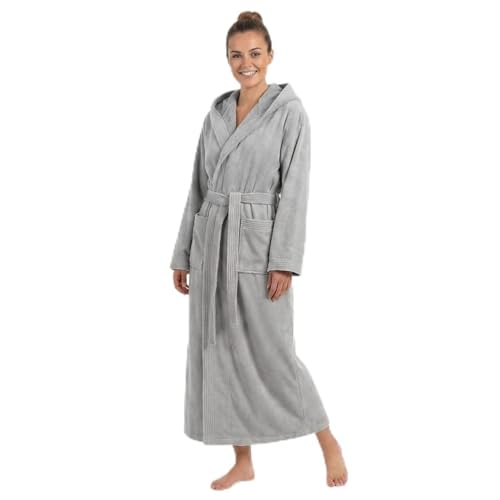 SIEGENTHAL® Damen Bademantel Frottee Velours 100% Baumwolle mit Kapuze...