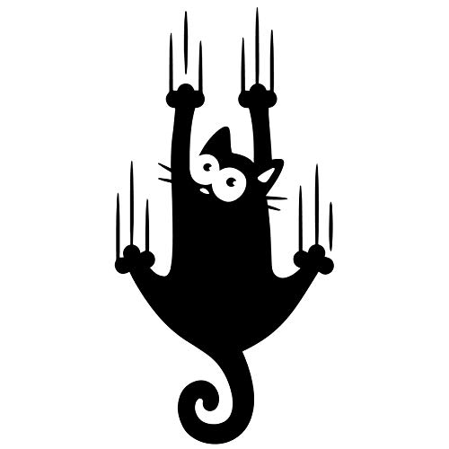 Custom Vinyl Pegatina Gato arañazo para Bollos o disimular (Negro)