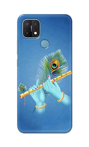 Image of PRINTFIDAA Printed Hard Back Cover Case for Oppo A15 | Oppo A15s Back Cover (Flute in Krishna Hands) -112