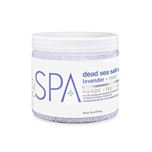 BCL SPA Dead Sea Salt Soak - Bath Salt with Organic Lemongrass + Green Tea, Shae Butter, Arnica, Aloe Vera Juice, Chamomile, Argan Oil & Jojoba Oil - Skin Exfoliator - Home/Professional Use 16 fl oz