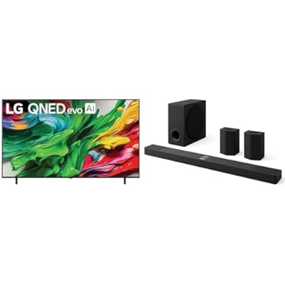 LG 65-Inch Class QNED evo AI QNED85A Series Mini LED 4K Smart TV (65QNED85AUA, 2025) S95AR 9.1.5 ch. Home Theater Soundbar with Wireless Subwoofer (2025 Model)
