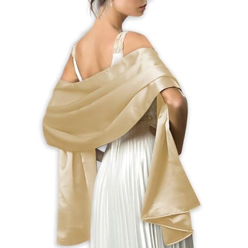 Women’s Satin Shawl Wrap for Evening Dresses Wedding Bridal Bridesmaid Cover Up Pashmina Shoulder Wrap Scarf