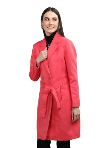 Image of CHKOKKO Women Classic Long Winter Coat Double Breasted | Knee Length Design with a Sophisticated Spread Collar and Convenient Front Pockets for All Occasions
