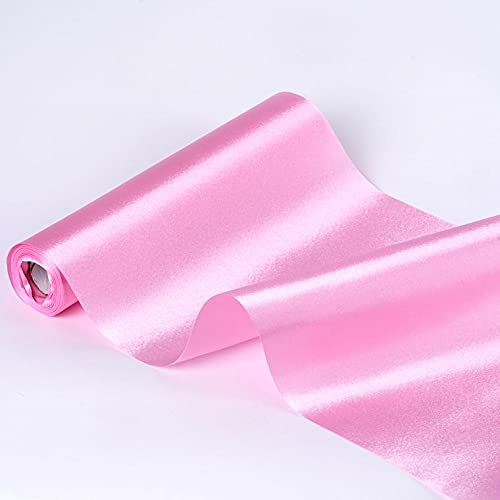 Luxurious Pink Satin Fabric Bolt - 10 Yards of 12-Inch Wide Soft Satin for Elegant Weddings, Costumes, Drapery, and DIY Craft Projects