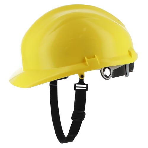 SOLEILUX Elmetto Casco di Sicurezza antinfortunistico da Cantiere Leggero Certificato EN 397 Con Cintino Sottogola e Rotella di Regolazione (GIALLO)