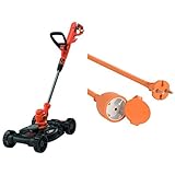 BLACK+DECKER Outil 3-en-1 Filaire 550W : Coupe-Bordures, Dresse-Bordures et Tondeuse, 30 c...