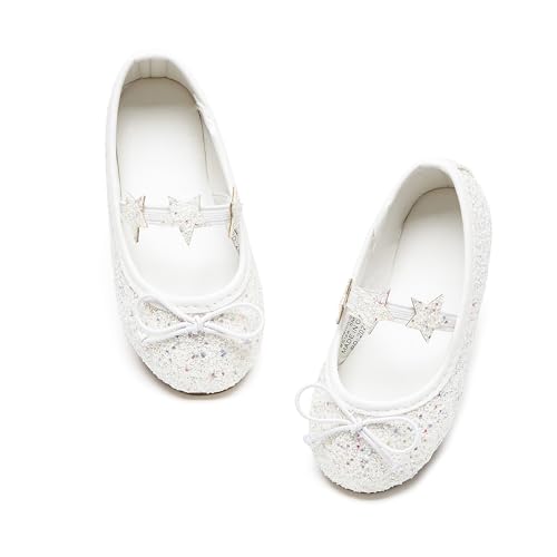 Image of PHIRAMIN Toddler Flower Girl Dress Shoes - Little Girl Mary Janes Flats Wedding
