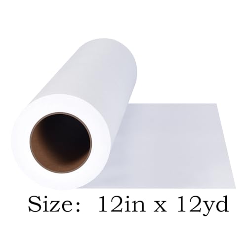 Image of Seneme Soft & Cozy Embroidery Stitch Cover 12 inch x 12 Yd Fusible Stabilizer for Machine Embroidery Covering Scratchy Stitches (White Light Weight)