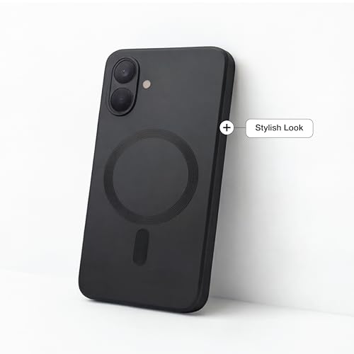 Image of amazon basics Premium Mag-Safe Case for Samsung Galaxy M07 5G | Shockproof & Anti-Scratch Cover | Soft Silicone with Wireless Charging | Camera Lens Guard - Black
