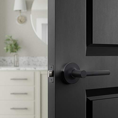 Amazon Basics TM24982 Contemporary Madison Door Lever, Passage, Matte Black thumb #4