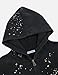 Aelfric Eden Star Rhinestone Zip Up Hoodies Womens Mens Casual Hooded Jackets Unisex Loose Crystal Y2K Pocket Sweatshirts Black M