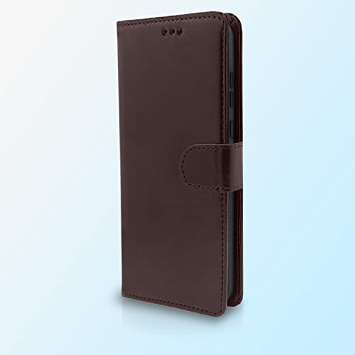 Image of Pikkme Vivo V25 Pro 5G Flip Case Leather Finish | Inside TPU with Card Pockets | Wallet Stand and Shock Proof | Magnetic Closing | Complete Protection Flip Cover (Coffee)