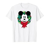Amazon Essentials Men's Mickey Mouse Festive Holiday Christmas Wreath T-Shirt, Blue, Small
