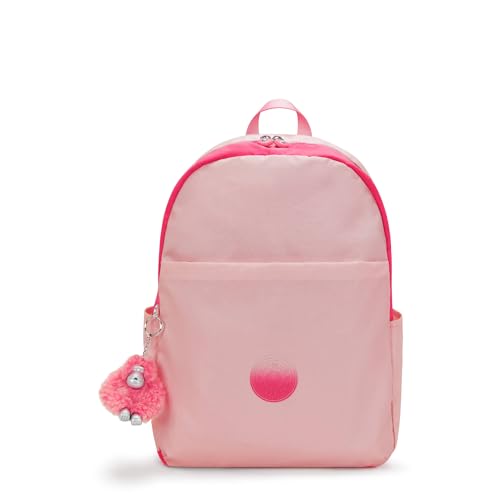 Kipling Mochila para laptop Haydar Metallic de 15 polegadas, Blush Met Bl, 11.75''L x 17''H x 5.5''D