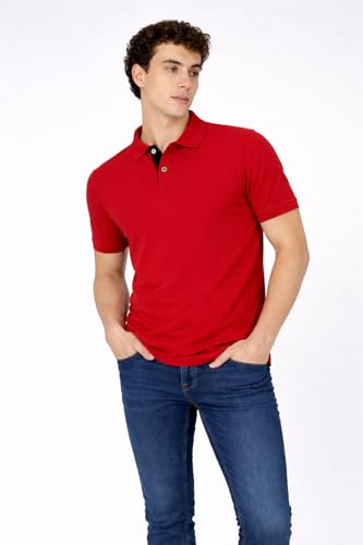 Image of Men's Cotton Polo T-Shirt | Solid Regular Fit Polo Neck T-Shirt | Half Sleeve Casual & Office Wear | Soft Breathable Summer T-Shirt for Men