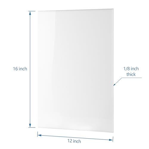 Image of KAITELA White Acrylic Sheet 12 inch x 16 inch x 1 /8 inch Thick (3mm) Cast Plexiglass Panel Plastic Board for Craft Project, Laser Cutting, Engraving, Sign, Pack of 2
