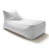 Aiire Puff Exterior Jardín Moderno - Sillón Puf con Relleno Incluido para Piscina, Terraza o Salón - Tejido Premium Resistente al Agua y Rayos UV - Bean Bag Chair Cama de Lujo XXL Beige