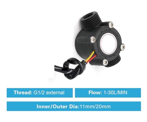 Capteur de débit d'eau haute précision avec corps robuste en nylon DN15 - 3