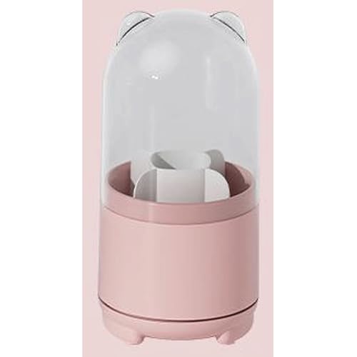 WHL Alexanders Porta-lápis de maquiagem giratório para mesa, estojo de batom, balde de armazenamento, suporte de lápis à prova de poeira com tampa