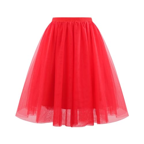 Tütü Tüllrock Damen Karneval Lang Rockabilly Kostüm Regenbogen Rock Bunt Petticoat Tutu Ballet Trock 50Er Mehrschichtiger Taillen Unterrock...