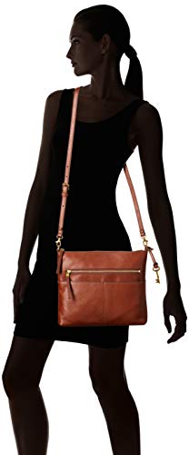 image for Fossil Women's Fiona Leather Large Crossbody Purse Handbag, Brown (Mod