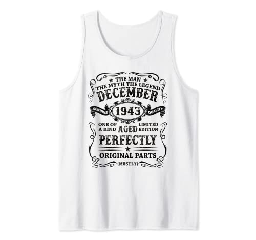 79 Años Cumpleaños Hombre Leyenda Vintage Diciembre 1943 Camiseta sin Mangas