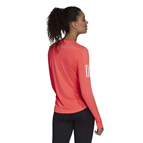adidas Women's Own The Run Long Sleeve Tee, Signal Pink, Medium