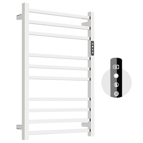 Chauffe-serviettes mural en acier inoxydable noir au design minimaliste