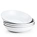 MALACASA, Serie Regular, Pastateller Suppenteller Nudelschüssel, Porzellan Salatschale, 4 Teilig 9 Zoll Tiefe Teller für Spaghetti, cremeweiße Suppenschüssel für Pasta Suppen Salat Obst, 4 Personen