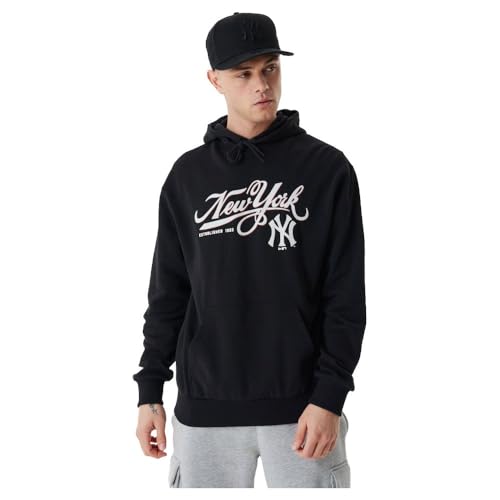 New Era - MLB Retro GRPHC OS Hoody NEYYAN BLKWHI New York Yankees, Sudadera con Capucha Masculino,