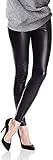 FLYFISH Damen Wetlook Hose Lederimitat Kunstlederhose High-Waist Hoher Bund Leggings sexy Latex Hosen Treggings Stretch Lederhosen 5XL Plus Size