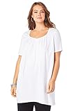 Roaman's Women's Plus Size Ultimate Pleatneck Tunic - M, White