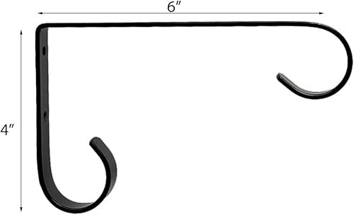 Miniatura 2 de Tetra-Teknica YH06-01 Ganchos de soporte de hierro de 6 pulgadas para macetas, linternas, comederos de pájaros y más, acabado mate con recubrimiento