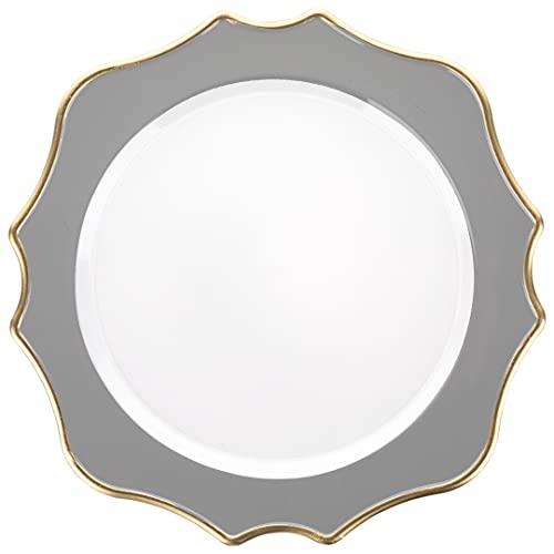 Platos cargadores gris moderno, juego de 12 unidades miniatura 5