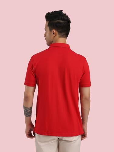 Image of Rupa Bumchums Men Super Combed Cotton Solid Half Sleeve Club Collar Polo Regular Fit T-Shirt with Chest Pocket